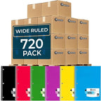 Rosmonde 720 Packs (Pallet) 1 Subject Notebooks, Wide Ruled, Pallet of Notebooks, 70 Sheets (140 pages), 8 x 10-1/2", Spiral Notebook Bulk, Bulk Spiral Notebooks for School & Office, 4-7 Days Transit