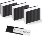 Realth C Channel Magnetic Label Holders 50 Pack 0.78" x 2" - Magnetic Name Tags for Lockers,Shelving, Bins, Library, Supermarket