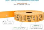 Tacticai 1000 Raffle Tickets, Meal, Orange (1 of 8 Colors), Single Roll, Ticket for Events, Food, Class Reward, Fundraiser & Prizes