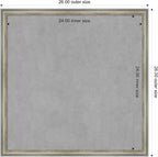 Amanti Art Silver Framed Magnetic Board 26x26 Medium Vision Board for use with Magnets, 100% Metal Sheet to Display Items as Office Decor or for Home Organization in mudroom, Kitchen or Kids Room