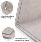 Large Bulletin Board, Foldable 60x36 Inches Cork Board Alternative, Large Felt Board Decorative Pin Board for Wall, Foldable Photo Board Self-Adhesive Vision Board with 36 Pushpins Light Khaki