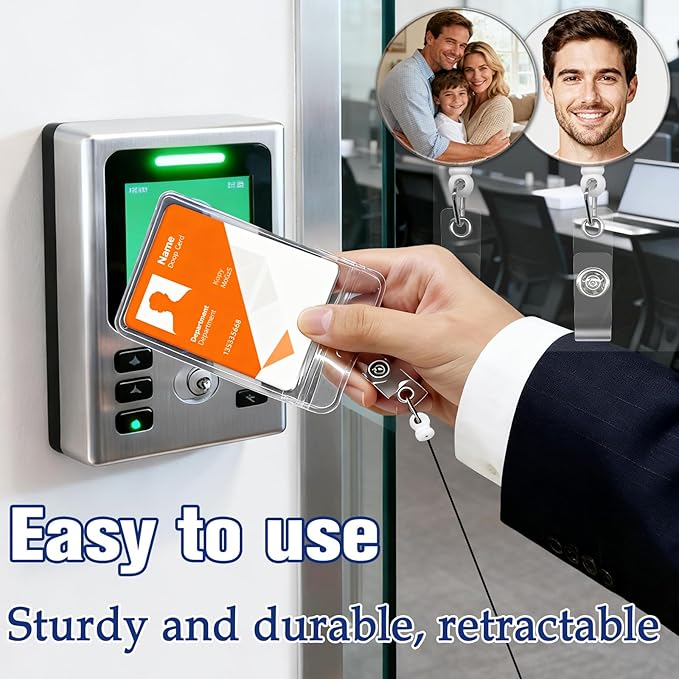 Custom Badge Reel Personalized Retractable ID Badge Holder with Your Photo Customized Photo Badge Reel for Nurse, Doctor, Teacher, Student, Office Worker Custom ID Badge Holder with Alligator Clip