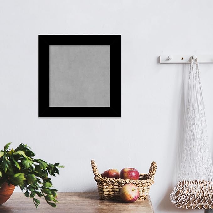 Amanti Art Black Framed Magnetic Board 15x15 X-Small Vision Board for use with Magnets, 100% Metal Sheet to Display Items as Office Decor or for Home Organization in mudroom, Kitchen or Kids Room