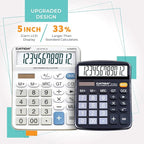 Premium Commercial 12-Digit Large Desktop Calculator with Huge 5-Inch LCD Display Screen, Giant Responsive Buttons, Battery and Solar Powered, Perfect for Home/Office Accounting Finance Use, CD-2776
