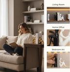TYGKROF Decorative Bookends,Ceramic Statue Book Ends,Home Office Modern Bookends,Decor Aesthetic Reading Book Holders for Bookshelf,Bedroom Living Room Decoration Unique Bookends(Black and White)