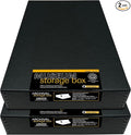 Lineco Museum Archival Storage Box, 11.75x18.25x3 in. Drop Front Design. Acid-Free with Metal Edge. Organize Photos, Pictures, Prints, Documents, Crafts, DIY. Black, 2Pack