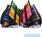 YOUSHARES Colored Pencil Case 304 Slots Pen Case Organizer with Handy Wrap & Zipper, Multilayer Holder for Prismacolor Colored Pencils & Gel Pen (Red Pink Rose)