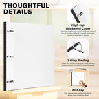MAKHISTORY 12 Pack Telescoping 3 Ring Binder 1 Inch, Flexible Thin Binder with Customized Front Cover, Holds Up 225 Sheets, School Office Supplies, White