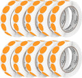Perco Fluorescent Orange 1-Inch Perforated Circle Dot Sticker Labels—10 Rolls, 10,000 Round Stickers — with Permanent Adhesive for Inventory Management, Color Coding, Garage Sales, Crafts—Made in USA