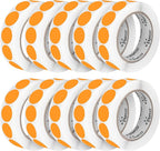 Perco Fluorescent Orange 1-Inch Perforated Circle Dot Sticker Labels—10 Rolls, 10,000 Round Stickers — with Permanent Adhesive for Inventory Management, Color Coding, Garage Sales, Crafts—Made in USA