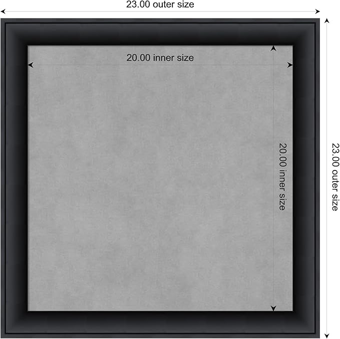 Amanti Art Black Framed Magnetic Board 23x23 Medium Vision Board for use with Magnets, 100% Metal Sheet to Display Items as Office Decor or for Home Organization in mudroom, Kitchen or Kids Room