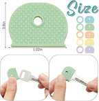 Blulu 80 Pieces 1Inch Colored Key Covers Caps Tags Covers Set Plastic Key Color Identifier Rings Toppers(Pastel Color)