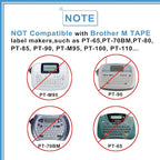 5-Pack Compatible Brother P Touch Label Tape TZe 12mm 0.47 Laminated TZ Tape Colored Label Maker Refills, for Brother Ptouch PT-D210 D220 H110 D400 1000 1280 Printer, White/Berry Pink/Purple/Pink/Blue