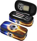 SNAPMADE Boys Pencil Case with Soccer Ball Printed, Cool Portable Pen Bag Pouch with Zipper for Teens Stationery Supplies, Sports Style Pencil Box Cosmetic Bag for Sports Women and Girls