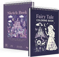 Fuxi Coloring Books for Kids Ages 8-12 Girls, 50 Sheets (73lb/120gsm) Blank Paper Drawing Pad + 50 Designs Blank Paper for Kids Coloring, Christmas Gifts for Grandkids.