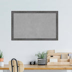 Amanti Art Grey Framed Magnetic Board 27x43 Large Vision Board for use with Magnets, 100% Metal Sheet to Display Items as Office Decor or for Home Organization in mudroom, Kitchen or Kids Room