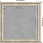 Amanti Art Silver Framed Magnetic Board 30x30 Medium Vision Board for use with Magnets, 100% Metal Sheet to Display Items as Office Decor or for Home Organization in mudroom, Kitchen or Kids Room