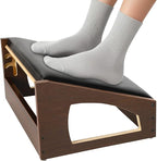XINGMIAOWJ Ergonomic Foot Rest, 4 Adjustable Height Foot Stool,Footrest Under Desk， Soft Cushions, Foot Rest Office,Improving Posture, Promoting Blood Circulation（Espresso）