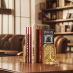 Gold Tree of Life Bookends Set, 2 Decorative Bookends for Shelves or Bookcase, Non-Skid Heavy Bookends for Desktop Shelf Decor, Library Office Decor, Home Décor Gift (Gold)