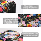 Large Capacity Black Flower Pencil Holder with Zipper Closure Twill Fabric Pencil Case for 300 Colored Pencils or 200 Gel Pens