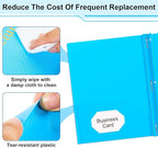 Harloon 40 Pcs Plastic Tax Return Folders 12 x 9 Inches 2 Pocket Folders Bulk Gold Foil Stamped Heavyweight Folder, Holds 8 x 11 Inches Letter Size Paper(Blue)