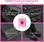 ASFSKY Reusable Cleaning Gel for Car Interior, Keyboard & Home – 5 Pack (90g Each), Sticky Dust & Crumb Remover, No Water Needed, Long-Lasting Dry Cleaner (Rose Red)