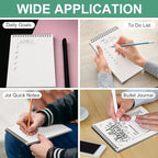 Engrowtic Dot Grid Notebook Top Spiral Notebook A5 Size Bullet Dotted Paper Hardcover Dot Journal 8.3''x 5.8'' 140 Pages Spiral Notepads for Sketching Drawing Writing School Office(Black,2 Pcs)