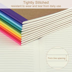 ZCZN 100 Pack Composition Notebooks Bulk, A5 Kraft Cover Lined Journals with Rainbow Spines for School, Business, Work and Daliy Use (100, 10 colors)