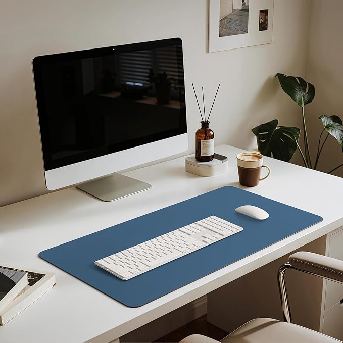 Jotsome Leather Desk Pad Mat, Non-Slip Desk Blotter Pad - Desk Protector for Office, Home, Laptop, and Desktop, Gift for The Holidays (Midnight Blue, 34" x 17")
