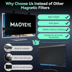 [2 Pack] Magnetic 27 Inch Computer Privacy Screen for 16:9 Aspect Ratio Widescreen Monitor, Hanging Eye Protection Anti Glare Blue Light Computer Monitor Privacy Filter, Removable 27 in Protector Film