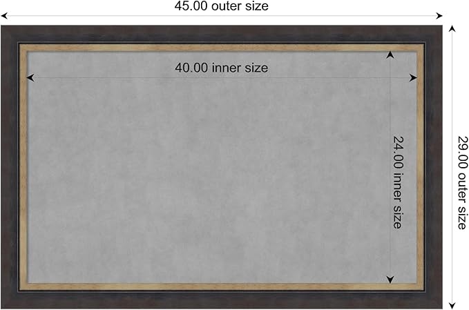 Amanti Art Black Framed Magnetic Board 29x45 Large Vision Board for use with Magnets, 100% Metal Sheet to Display Items as Office Decor or for Home Organization in mudroom, Kitchen or Kids Room