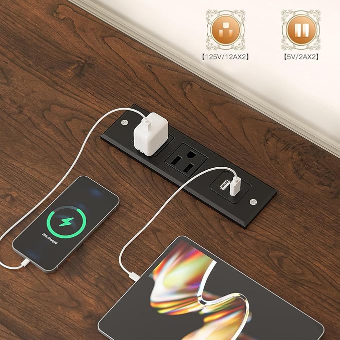 EnHomee 10 Cube Storage Organizer with LED Light and Charging Station Wood Cube Shelf White Bookshelf for Bedroom Living Room,Office,White