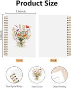 BitKan Cottagecore Floral Spiral Notebook, Pretty Colorful Wildflower Flower Aesthetic Journal, Floral Journal for Women, Preppy Bow Botanical Flower Notebook 5.5x8.3 Inch-375