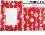 Bubble Mailers 10x13" - Red Snowflake Baubles with Writable Area - 25 Pack - Holiday Poly Padded Envelopes and Bubble Shipping Mailers