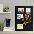 Black Cork Board Bulletin Pin Display for Wall Corkboard Pushpin Vision Picture Board Photo Felt for Memos, Photos, Home, Kitchen, Office,17"x13"