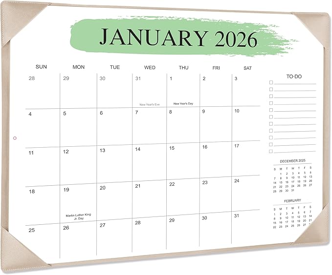 Desk Calendar 2026 – 18-Month Desktop Calendar from Jan 2026–Jun 2027, for Office, School & Home Use – Large Teacher Desk Calendar 22x17 (Apricot)