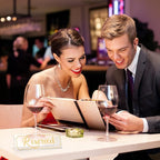 16 Pieces Reserved Sign Acrylic Clear Reserved Table Tent Signs Table Number Holders for Wedding Printed Seating Reservation Restaurant Business Office Meeting Party (Gold)