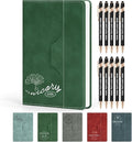 ENOMY Personalized Notebook Set with 10 PC Pens Lined A5 Custom Journal for Writing Men Women Custom Notebook Ideal Friend Girlfriend Gift, Green