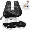 ZZWS Ergonomic Back Support, Foldable Chair Back Support with Adjustable Inflatable Lumbar Cushion Ideal for Students Office Workers Nursing Mothers Long Sitting Outdoor Fishing Floor