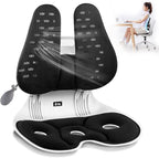 ZZWS Ergonomic Back Support, Foldable Chair Back Support with Adjustable Inflatable Lumbar Cushion Ideal for Students Office Workers Nursing Mothers Long Sitting Outdoor Fishing Floor