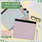 Lincia 6 Pcs 11" x 9.5" Legal Pads College Ruled Notepad Landscape Notebook Horizontal Lined Notebook 80 Gsm Assorted Colors Paper Pastel Writing Pads for School Office, 40 Sheet (Boho Color)
