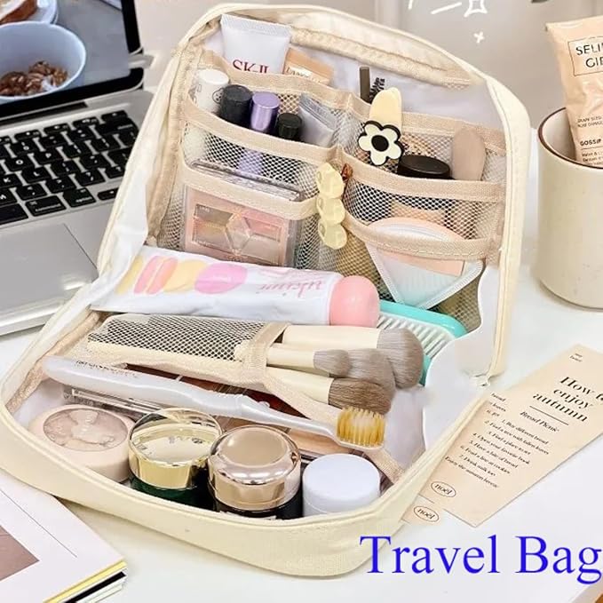 Fcteap Pencil Case Pouch Box Cute Kawaii Large Capacity Aesthetic Zipper Pen Holder Organizer Bag for Office Workspace Supplies Desk Accessories Travel (Light Grey)