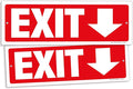 iSYFIX Exit Signs - 2 Pack 12x4 Inch Directional Down Arrow Signs, 40 mil Polystyrene Plastic, UV Laminated, Scratch & Fade Resistant, Waterproof - Ideal for Office, Theater, School, Business