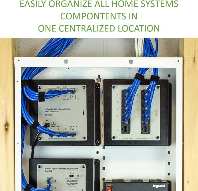 On-Q 42" Structured Media Enclosure with Hinged Cover Lock, 20 Gauge CRS, Versatile Mounting