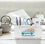 Exqcom Rustic Farmhouse Floral Truck Pen Pencil Holder, Farmhouse Office Decor, Fresh Cut Flower Market Pencil Pen Holder Organizer for Flower Shop Home Office Desk Accessories