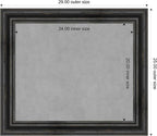 Amanti Art Black Framed Magnetic Board 25x29 Medium Vision Board for use with Magnets, 100% Metal Sheet to Display Items as Office Decor or for Home Organization in mudroom, Kitchen or Kids Room