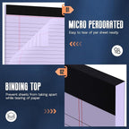 Purple Legal Pad 8.5 x 11 Wide Ruled Note Pads, 3 Pack Notepads 8.5 x 11 Lined Paper Wide Ruled Writing Pad, 30 Sheets Per Note Pad, Micro Perforated Colored Legal Pads 8.5 x 11 for Work/School/Office