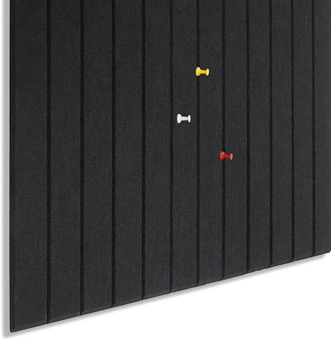 Large Cork Board Alternative 48" X 36" Bulletin Board - 12 Pack Removable Felt Wall Tiles, Cork Wall Tiles Bulletin Board Home Office Essentials - Black