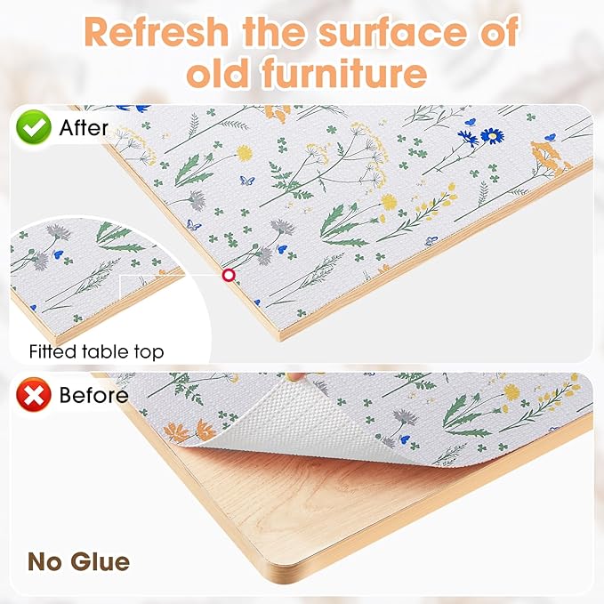 ALIUNI Drawer and Shelf Liner, Non-Slip Kitchen Cabinet Liners Non-Adhesive Thick Strong Grip Waterproof Washable Mats Protect Dresser Shelves Cupboard Bathroom Cabinets, Flower, 12 in X 20 FT