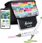 AEDAGA 120 Colors Alcohol Markers with Free App, Dual Tip Art Marker with Kickstand Case for Artists Adults. Alcohol Based Markers for Coloring Painting Sketching and Drawing, Great Gift